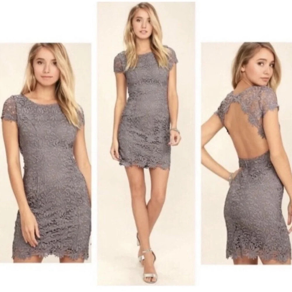 NWT Lulu’s Hidden Talent Backless Floral Lace Mini Dress - Size Medium